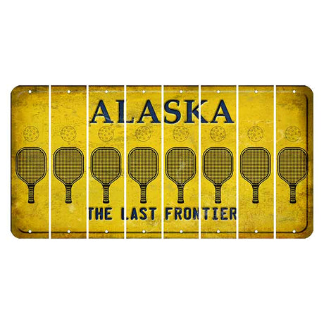Alaska The Last Frontier Cut License Plate Strips (Set of 8) Pickleball