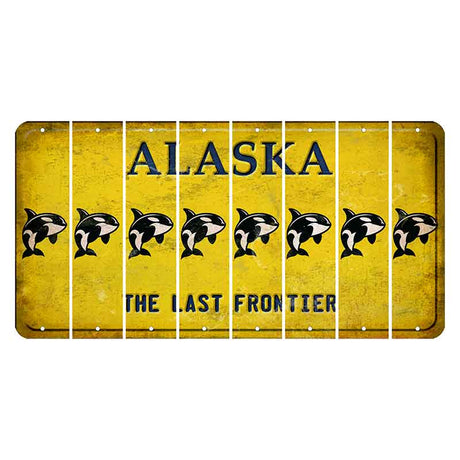 Alaska The Last Frontier Cut License Plate Strips (Set of 8) Whale