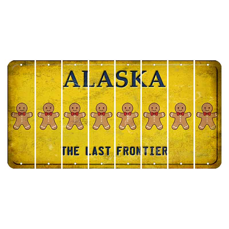 Alaska The Last Frontier Cut License Plate Strips (Set of 8) Gingerbread Man