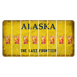 Alaska The Last Frontier Cut License Plate Strips (Set of 8) Cocktail