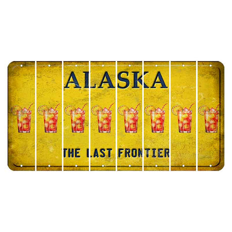 Alaska The Last Frontier Cut License Plate Strips (Set of 8) Cocktail