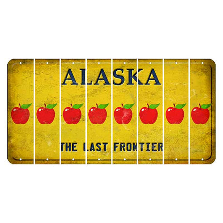 Alaska The Last Frontier Cut License Plate Strips (Set of 8) Apple