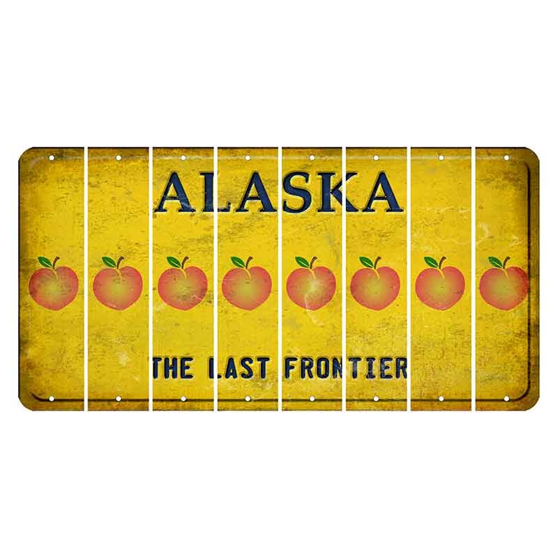 Alaska The Last Frontier Cut License Plate Strips (Set of 8) Peach