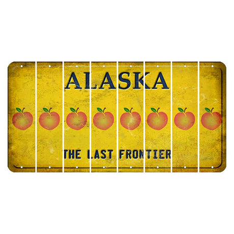 Alaska The Last Frontier Cut License Plate Strips (Set of 8) Peach
