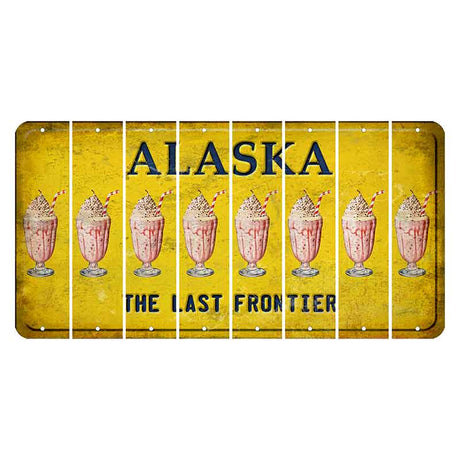 Alaska The Last Frontier Cut License Plate Strips (Set of 8) Milkshake