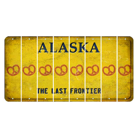 Alaska The Last Frontier Cut License Plate Strips (Set of 8) Pretzel