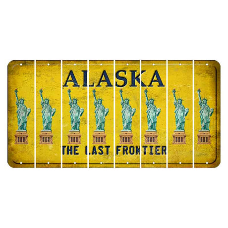 Alaska The Last Frontier Cut License Plate Strips (Set of 8) Statue of Liberty