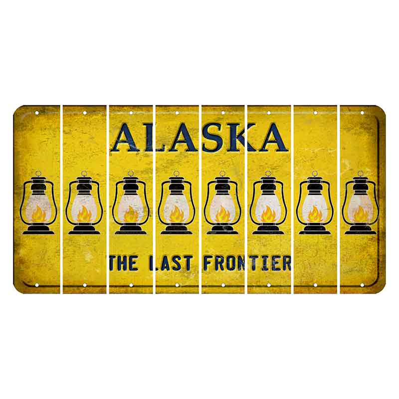 Alaska The Last Frontier Cut License Plate Strips (Set of 8) Lantern