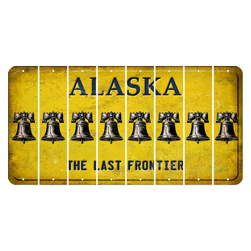 Alaska The Last Frontier Cut License Plate Strips (Set of 8) Liberty Bell
