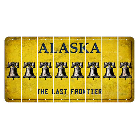 Alaska The Last Frontier Cut License Plate Strips (Set of 8) Liberty Bell