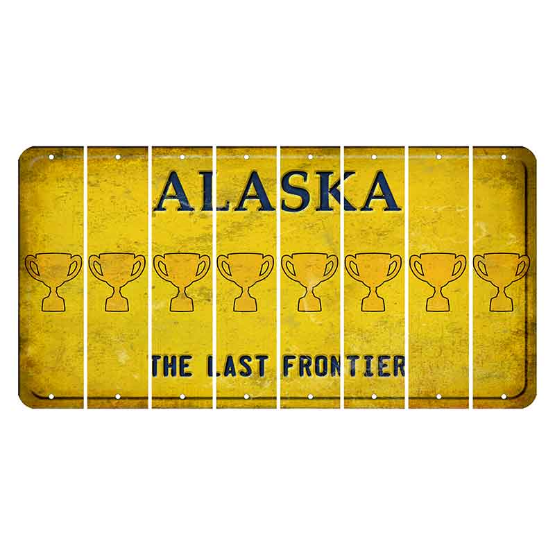 Alaska The Last Frontier Cut License Plate Strips (Set of 8) Trophy