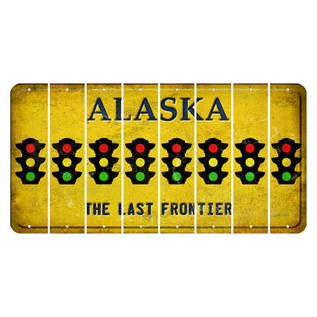 Alaska The Last Frontier Cut License Plate Strips (Set of 8) Traffic Light
