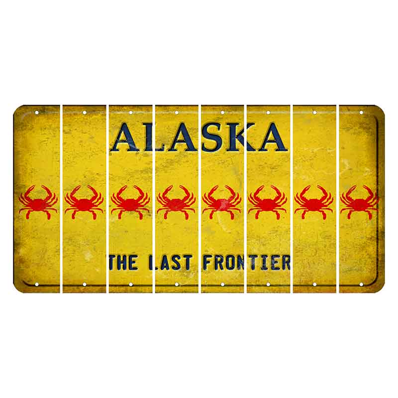 Alaska The Last Frontier Cut License Plate Strips (Set of 8) Crab