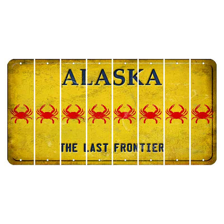Alaska The Last Frontier Cut License Plate Strips (Set of 8) Crab