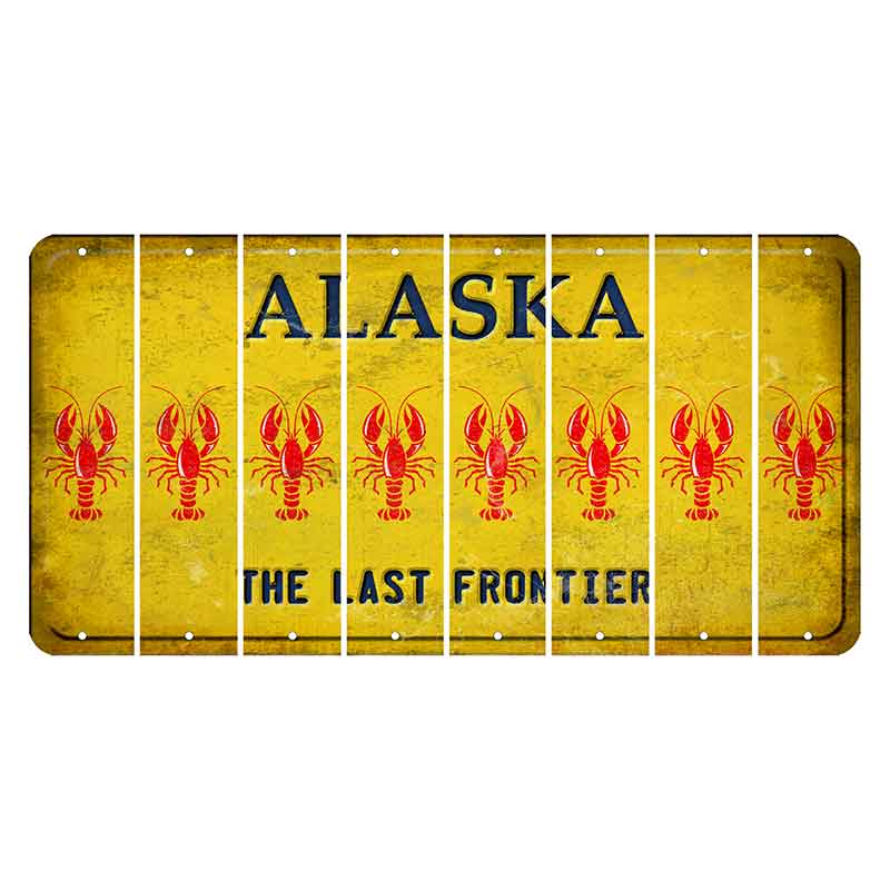 Alaska The Last Frontier Cut License Plate Strips (Set of 8) Lobster