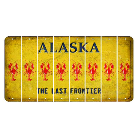 Alaska The Last Frontier Cut License Plate Strips (Set of 8) Lobster