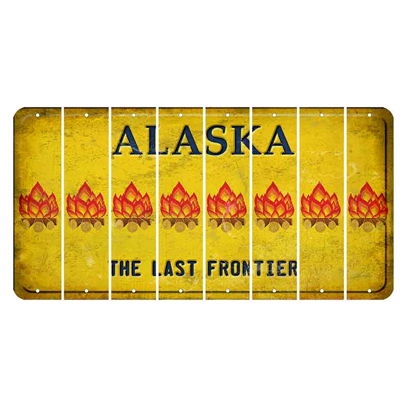 Alaska The Last Frontier Cut License Plate Strips (Set of 8) Campfire