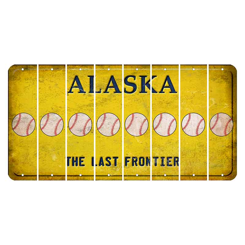 Alaska The Last Frontier Cut License Plate Strips (Set of 8) Baseball
