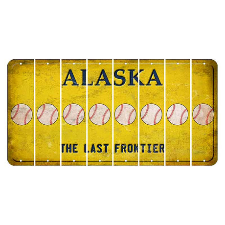 Alaska The Last Frontier Cut License Plate Strips (Set of 8) Baseball