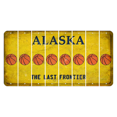 Alaska The Last Frontier Cut License Plate Strips (Set of 8) Basketball