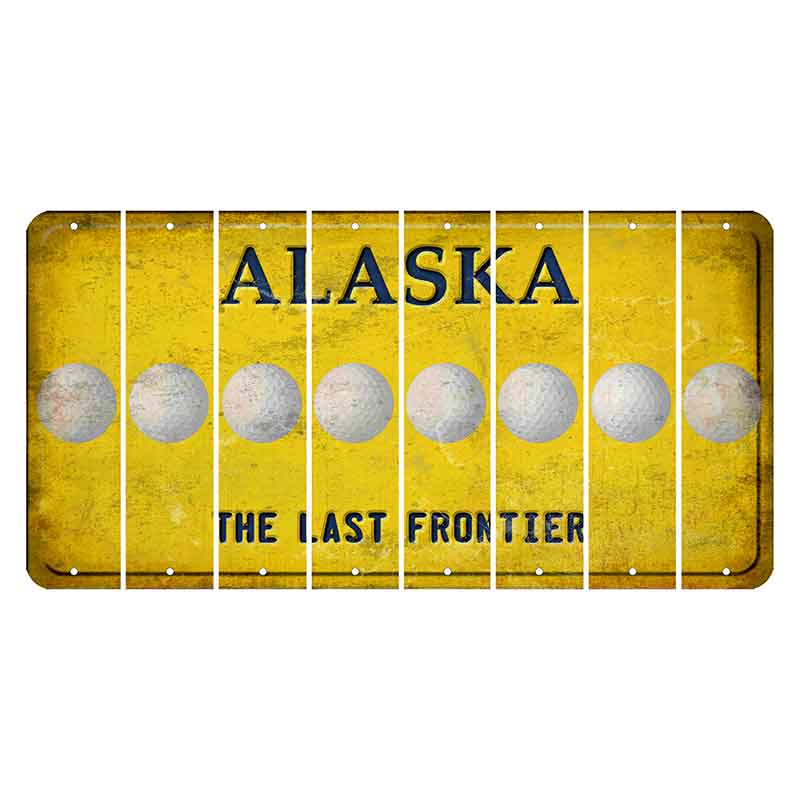 Alaska The Last Frontier Cut License Plate Strips (Set of 8) Golfball