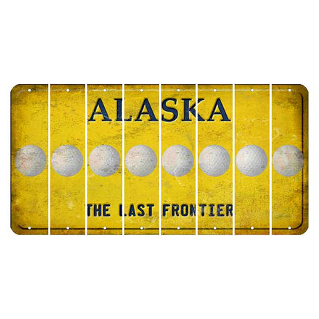 Alaska The Last Frontier Cut License Plate Strips (Set of 8) Golfball