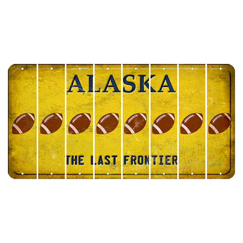 Alaska The Last Frontier Cut License Plate Strips (Set of 8) Football