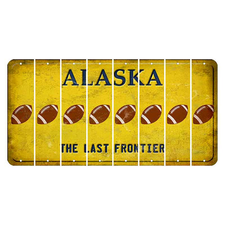 Alaska The Last Frontier Cut License Plate Strips (Set of 8) Football