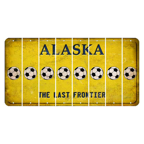 Alaska The Last Frontier Cut License Plate Strips (Set of 8) Soccerball