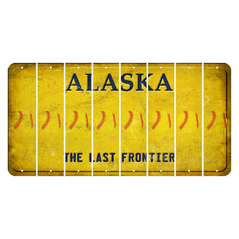 Alaska The Last Frontier Cut License Plate Strips (Set of 8) Softball