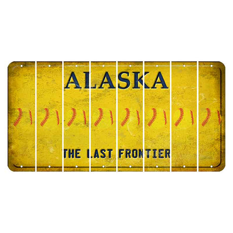Alaska The Last Frontier Cut License Plate Strips (Set of 8) Softball