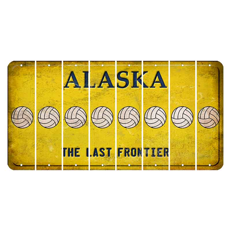 Alaska The Last Frontier Cut License Plate Strips (Set of 8) Volleyball