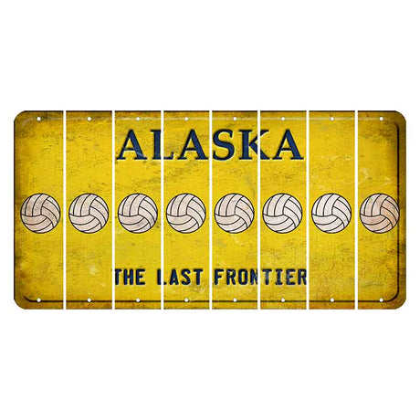 Alaska The Last Frontier Cut License Plate Strips (Set of 8) Volleyball