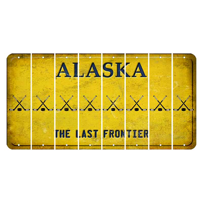 Alaska The Last Frontier Cut License Plate Strips (Set of 8) Hockey