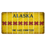 Alaska The Last Frontier Cut License Plate Strips (Set of 8) Cheer Bow