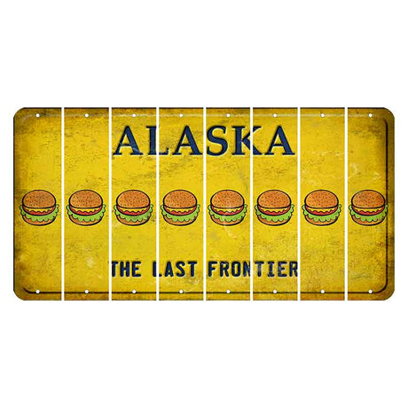 Alaska The Last Frontier Cut License Plate Strips (Set of 8) Hamburger