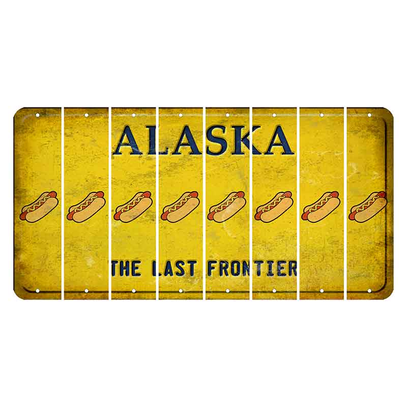 Alaska The Last Frontier Cut License Plate Strips (Set of 8) Hotdog