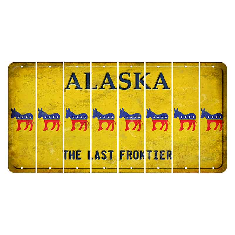 Alaska The Last Frontier Cut License Plate Strips (Set of 8) Democrat