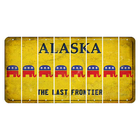 Alaska The Last Frontier Cut License Plate Strips (Set of 8) Republican