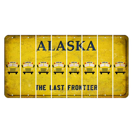 Alaska The Last Frontier Cut License Plate Strips (Set of 8) School Bus