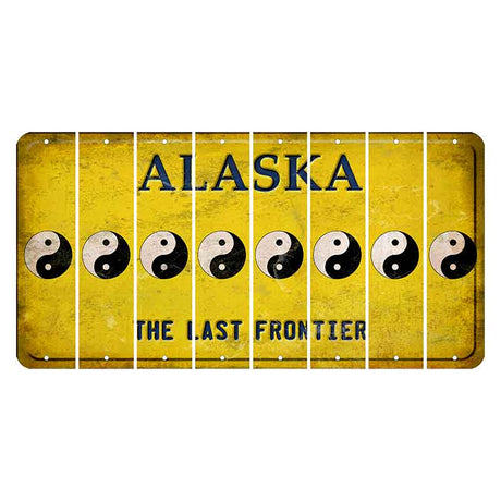 Alaska The Last Frontier Cut License Plate Strips (Set of 8) Yin Yang