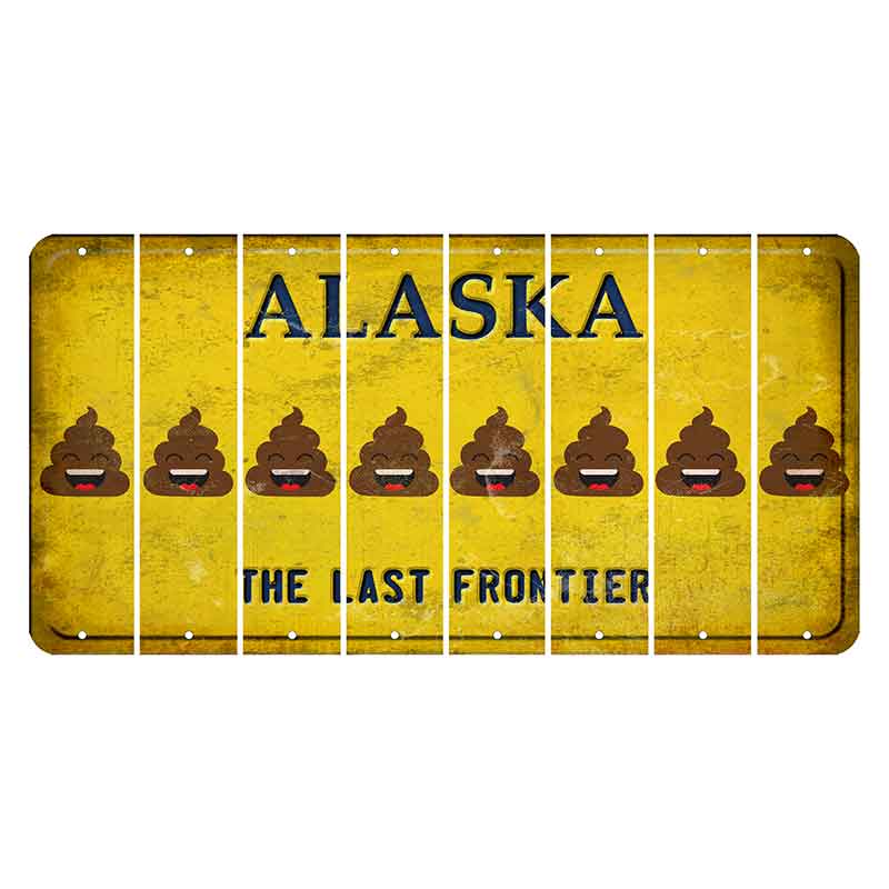Alaska The Last Frontier Cut License Plate Strips (Set of 8) Emoji - Poop