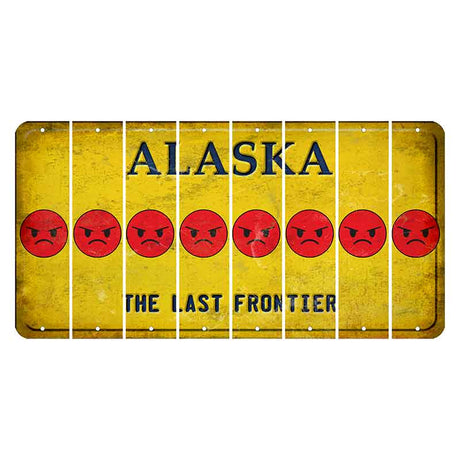 Alaska The Last Frontier Cut License Plate Strips (Set of 8) Emoji - Angry