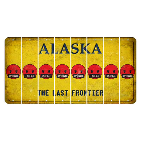 Alaska The Last Frontier Cut License Plate Strips (Set of 8) Emoji - Pissed