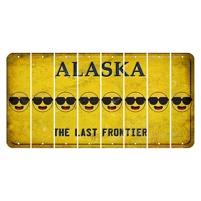 Alaska The Last Frontier Cut License Plate Strips (Set of 8) Emoji - Shades