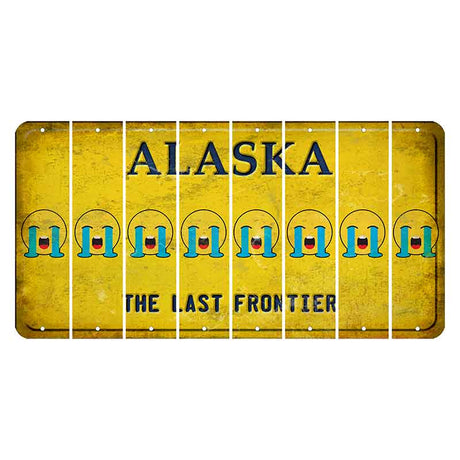 Alaska The Last Frontier Cut License Plate Strips (Set of 8) Emoji - Crying