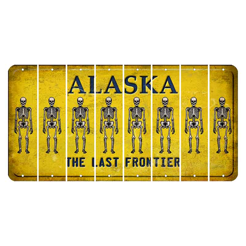 Alaska The Last Frontier Cut License Plate Strips (Set of 8) Skeleton