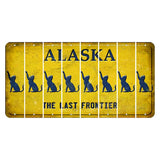 Alaska The Last Frontier Cut License Plate Strips (Set of 8) Cat