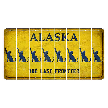 Alaska The Last Frontier Cut License Plate Strips (Set of 8) Cat