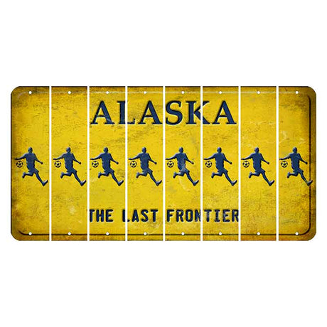 Alaska The Last Frontier Cut License Plate Strips (Set of 8) Soccer Player